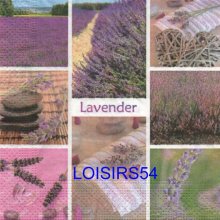 Serviette papier lavande et fleurs 33 cm x 33 cm 3 plis